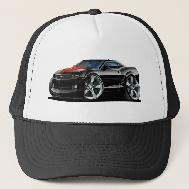 Camaro Schwarz-Rotes Auto 2010-12 Truckerkappe (Vorderseite)