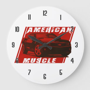 Camaro sieht Rot Große Wanduhr