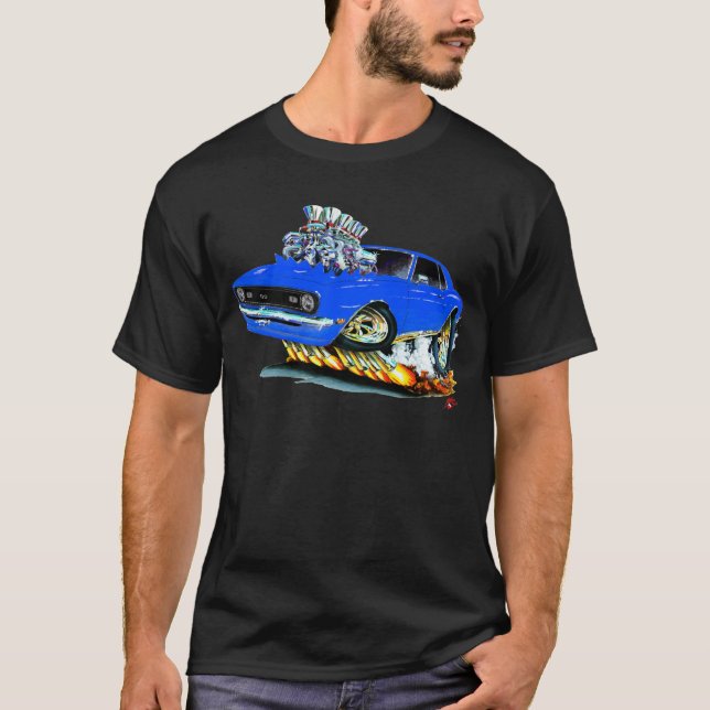 Camaro SS Blau-Auto 1968 T-Shirt (Vorderseite)