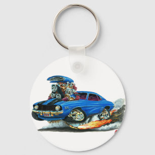 Camaro SS Blau-Schwarzes Auto 1969 Schlüsselanhänger