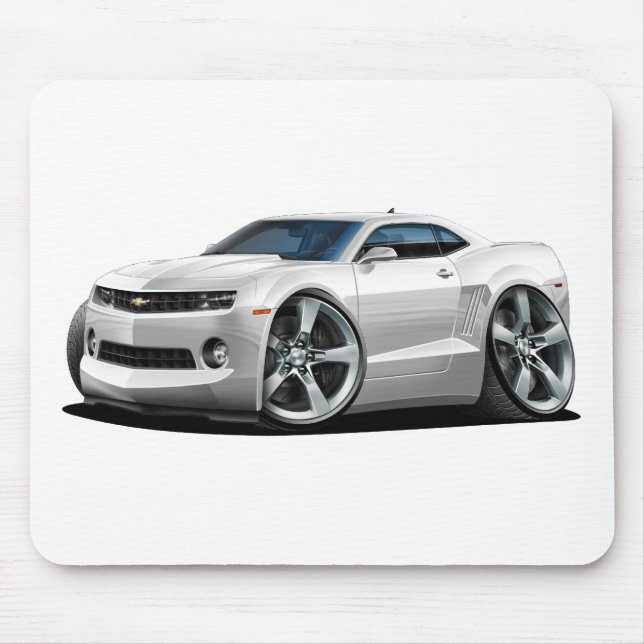 Camaro Weiß-Auto 2010-12 Mousepad (Vorne)