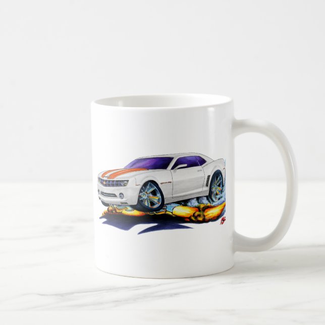 Camaro Weiß-Orange Auto 2010 Kaffeetasse (Rechts)