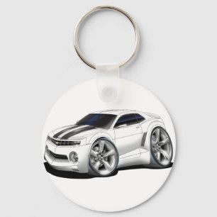 Camaro Weiß-Schwarzes Auto 2010-11 Schlüsselanhänger