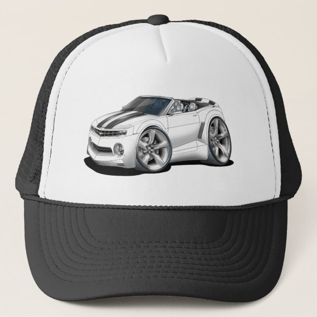 Camaro Weiß-Schwarzes Kabriolett 2012 Truckerkappe (Vorderseite)