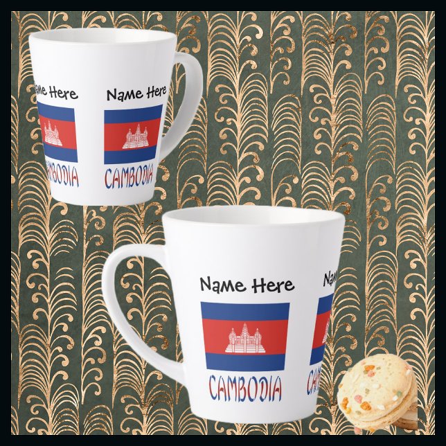 Cambodia and Cambodian Flag Personalized Small Lat Milchtasse (Von Creator hochgeladen)