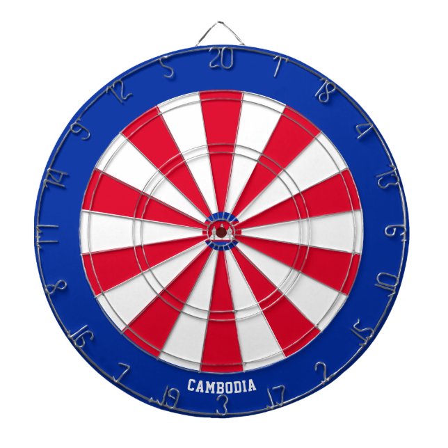 Cambodia Flag Patriot's Bullseye Dartscheibe (vorne)