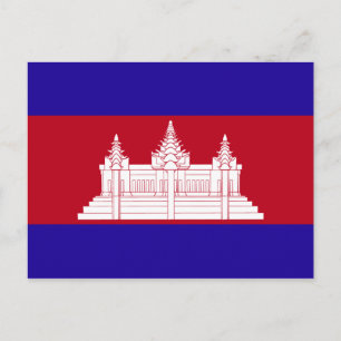Cambodia Flag Postkarte