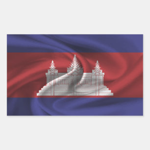 Cambodia Flag Rechteckiger Aufkleber