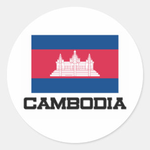 Cambodia Flag Runder Aufkleber