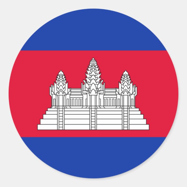 Cambodia Flag Runder Aufkleber (Vorderseite)