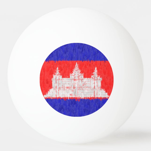 Cambodia Oil Painting Drawing Tischtennisball (Vorderseite)