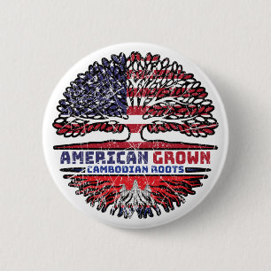 Cambodian Cambodia US American USA United States Button
