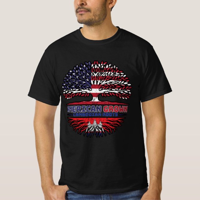 Cambodian Cambodia US American USA United States T-Shirt (Vorderseite)