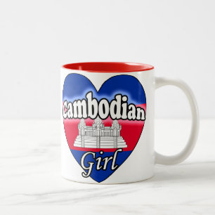 Cambodian Girl Zweifarbige Tasse