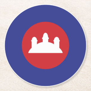 Cambodian Roundel Runder Pappuntersetzer