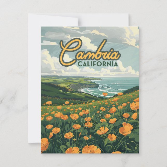Cambria California Poppies Pacific Coast Card (Vorderseite)