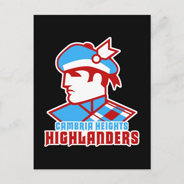 Cambria Heights Highlander Logo Design Postkarte (Vorderseite)