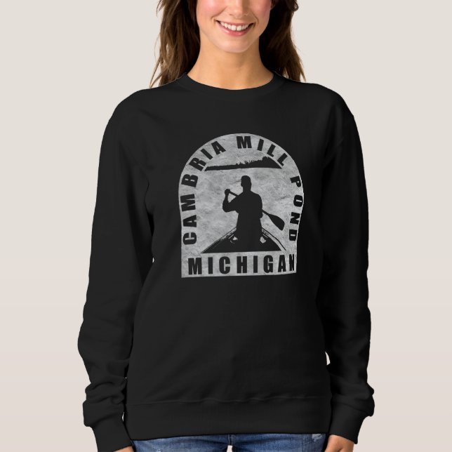 Cambria Mill Pond Canoeing Michigan Sweatshirt (Vorderseite)
