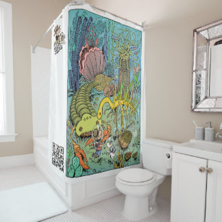 Cambrian Life Shower Vorhang