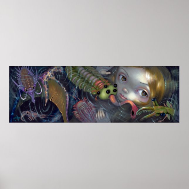 Cambrian Mermaid ART PRINT Pop Surrealismus Fantas Poster (Vorne)