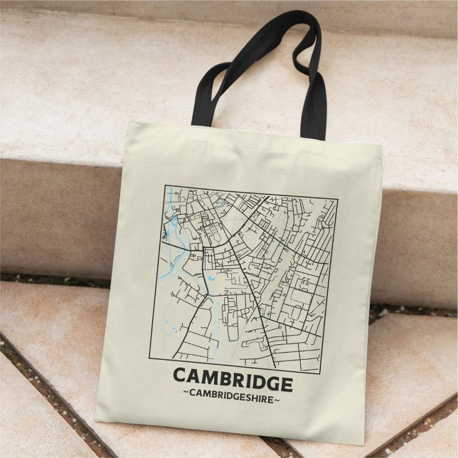 Cambridge, Cambridgeshire City Map Tote Bag (Créateur téléchargé)