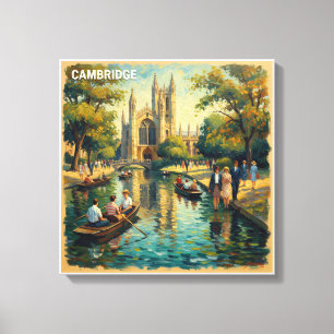 Cambridge England College Fluss Gespannte Leinwand