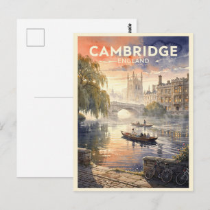 Cambridge England Vintage Reise Postkarte