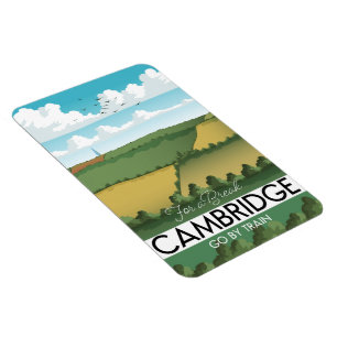 Cambridge Train Travel Poster Magnet