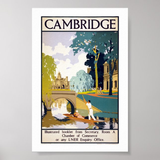 Cambridge Vintage Reiseplakat Restauriert Poster (Vorne)