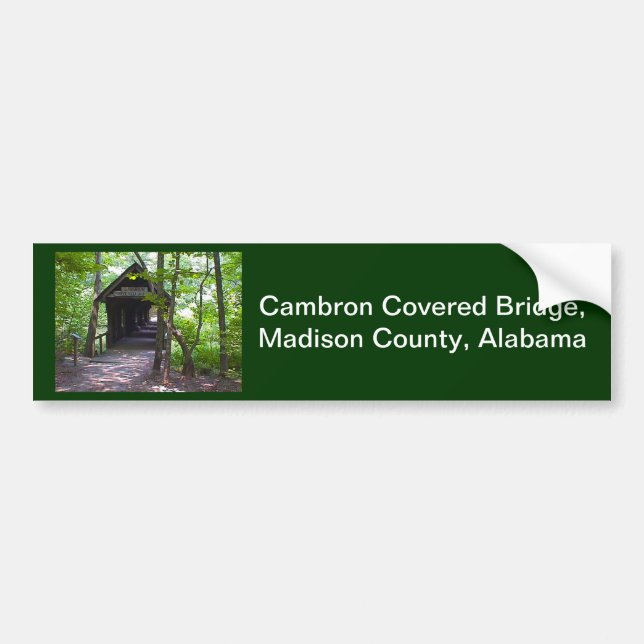 Cambron Covered Bridge, Madison Landkreis, Alabama Autoaufkleber (Vorne)