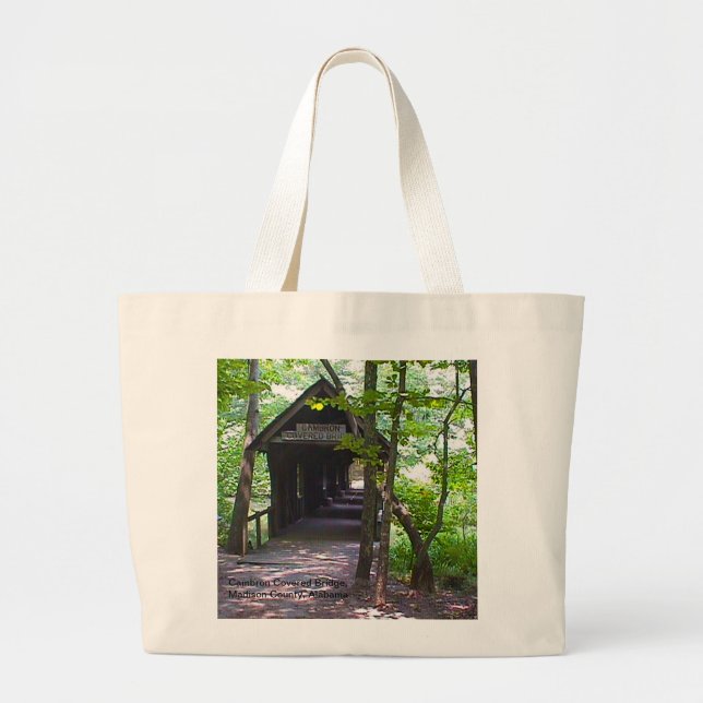Cambron Covered Bridge, Madison Landkreis, Alabama Jumbo Stoffbeutel (Vorne)