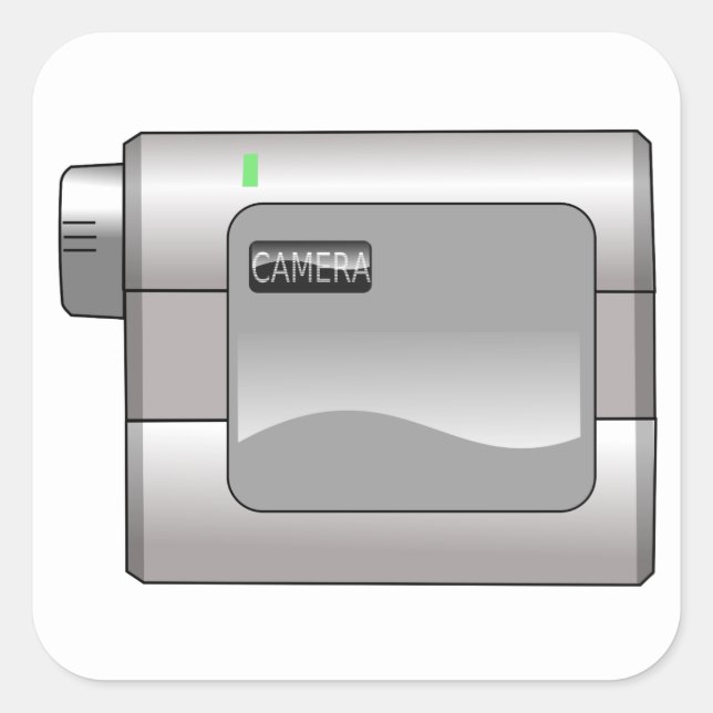 Camcorder Quadratischer Aufkleber (Vorderseite)