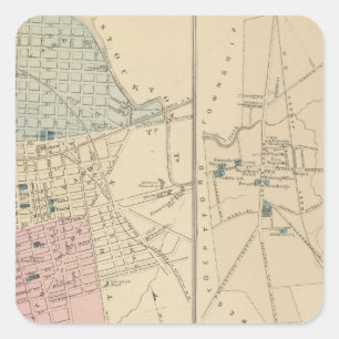 Camden, Atlantic City, Woodbury, Mt-Stechpalme Quadratischer Aufkleber