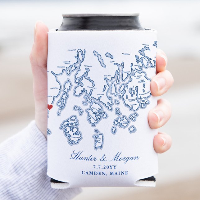 Camden Maine Gastgeschenk Hochzeit Drink Holder Dosenkühler (Camden Maine can coozie wedding favor)