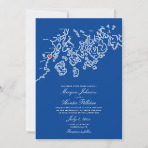 Camden Maine Map Faire-part de mariage - Penobscot