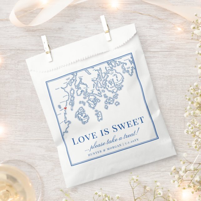Camden Maine Map Liebe ist süß Geschenktütchen (Ausgeschnitten)
