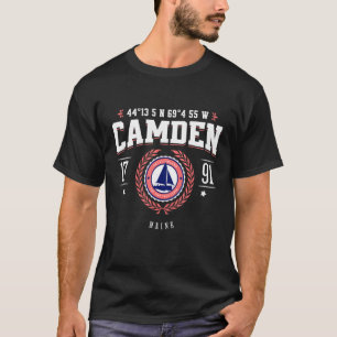 Camden Maine nautisches Segelboot Strand Souvenir T-Shirt