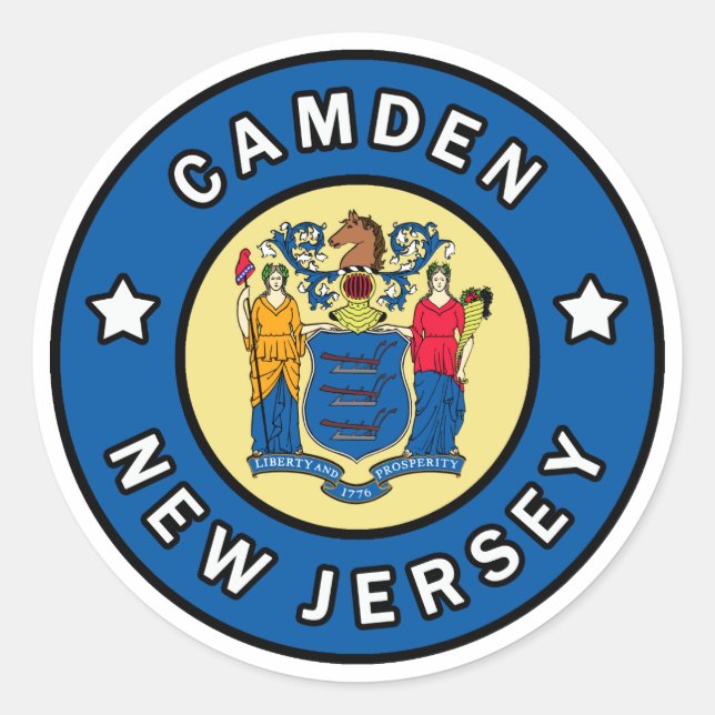 Camden New Jersey Runder Aufkleber (Vorderseite)