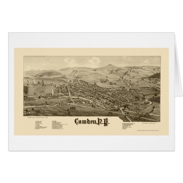 Camden, NY panoramische Karte - 1885 (Vorderseite (Horizontal))