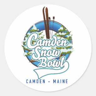 Camden Snow Bowl Skilogo. Runder Aufkleber