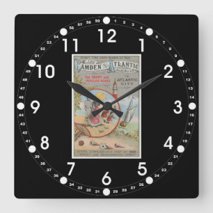 Camden und atlantische Eisenbahn-Wanduhr Quadratische Wanduhr