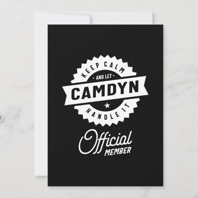 Camdyn Personalisiert Name Birthday Gift Einladung (Vorderseite)