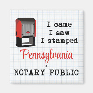 Came Saw gestanzte Notary Public Pennsylvania Magnet