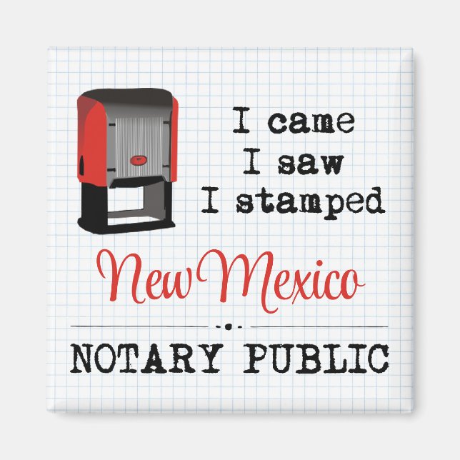 Came Saw gestempelte Notar Public New Mexico Magnet (Vorne)