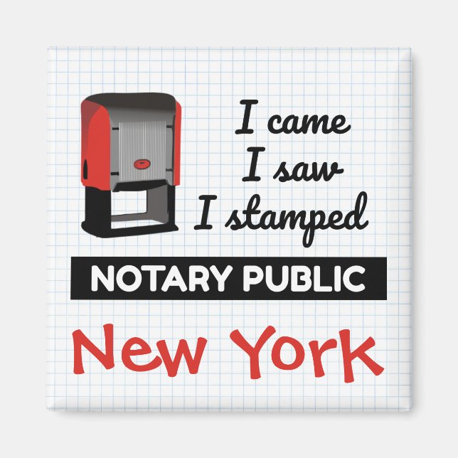 Came Saw gestempelte Notary Public Briefmarke New  Magnet (Vorne)