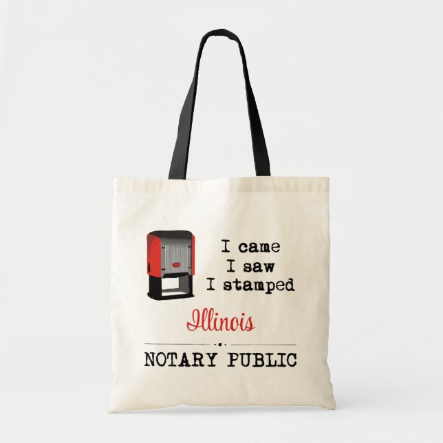 Came Saw Stamps Notary Public Illinois Tragetasche (Vorne)