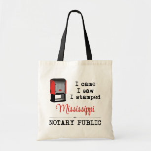 Came Saw Stamps Notary Public Mississippi Tragetasche