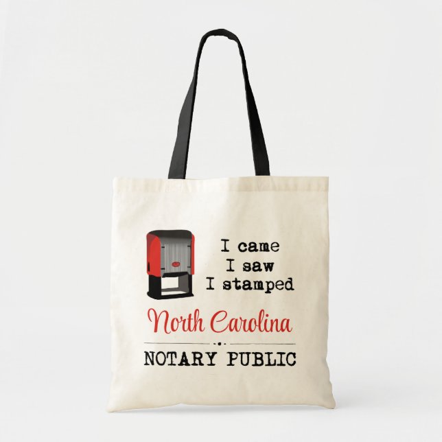 Came Saw Stamps Notary Public North Carolina Tragetasche (Vorne)