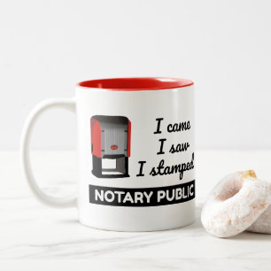 Came Saw Stempel Notar öffentliche Briefmarke Zweifarbige Tasse