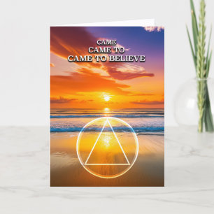 Came To Believe AA-Slogan Strand bei Sonnenaufgang Karte